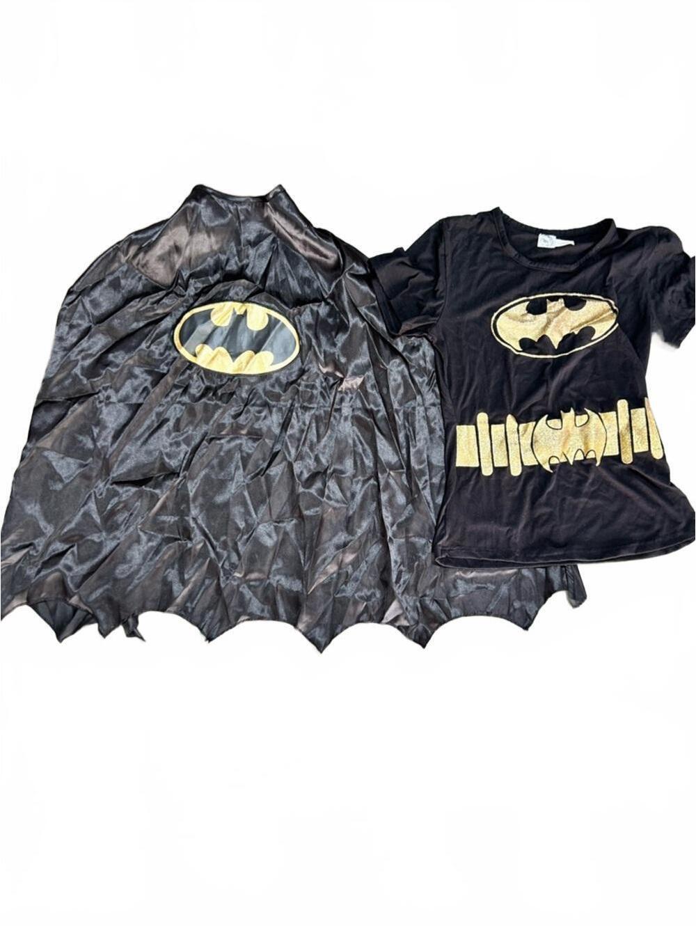 DC Comics Black and Gold Batman Cape & Tee Costume | Women’s Size Small/Medium